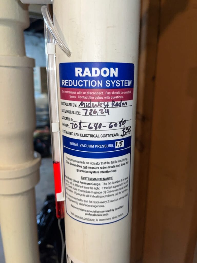 Radon system repair and fan replacement service